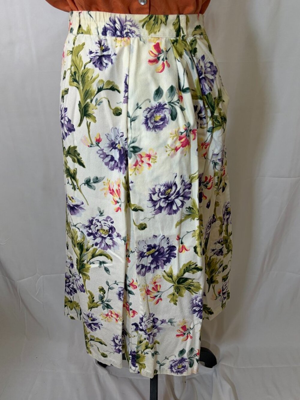 Vintage Portraits Northern Isles Floral Cotton Midi Skirt 8